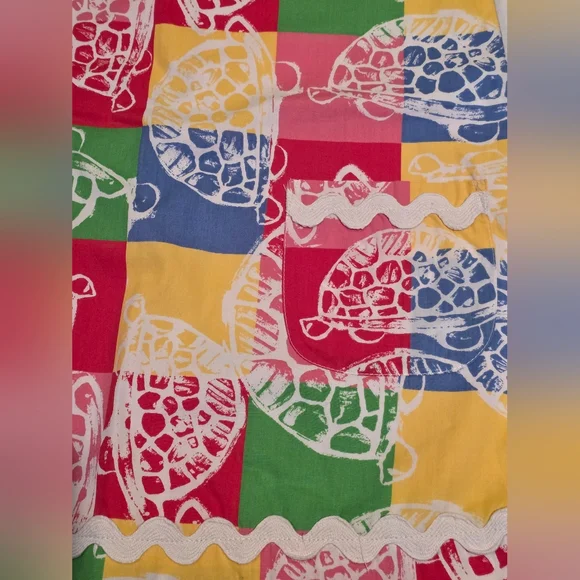 Lilly Pulitzer Rollin Turtle Patchwork Shift Dress Girls size 8 - Picture 3 of 4